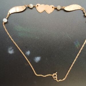 Elegant 14 K Gold Filled Heart Ankle Bracelet